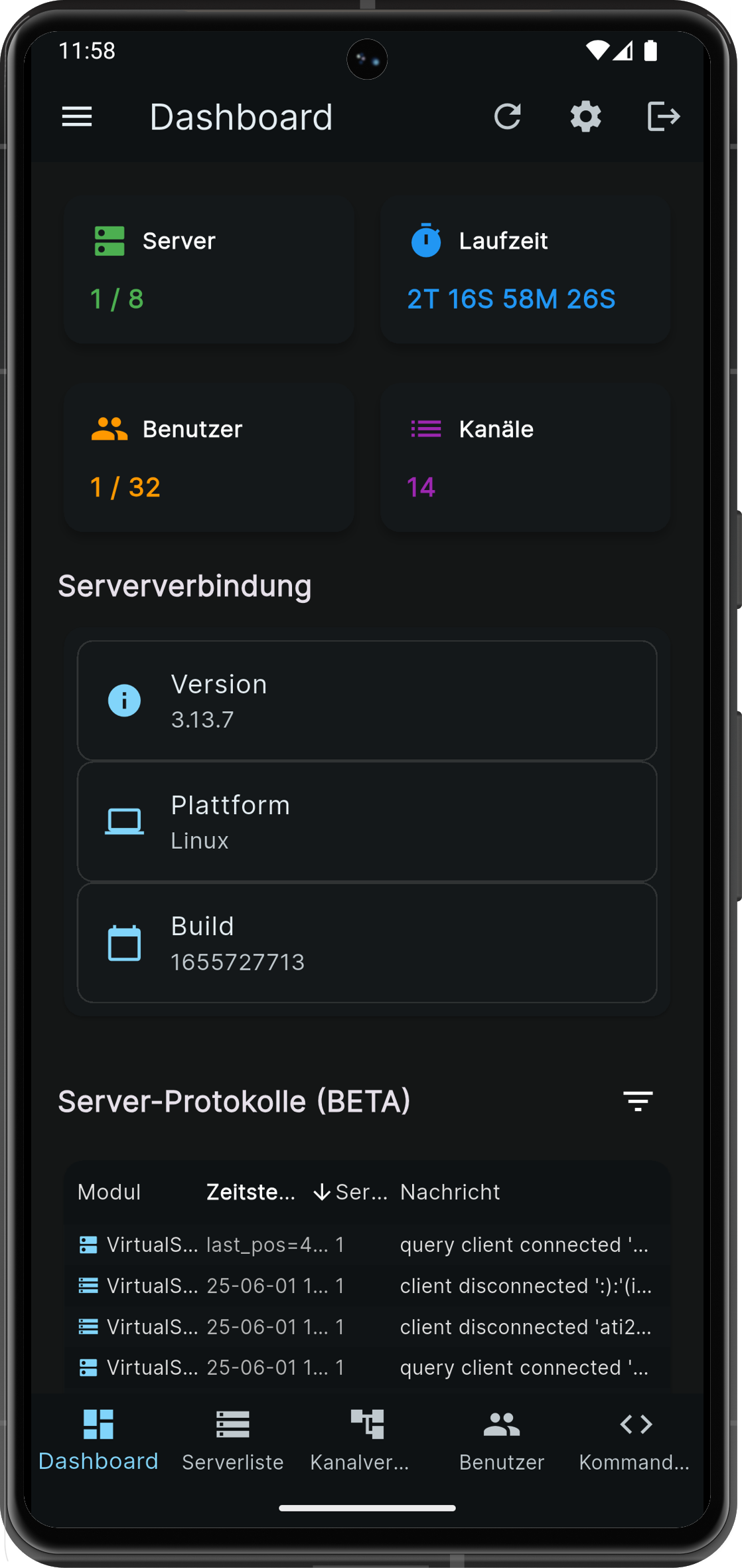Rise Query App Benutzeroberfläche
